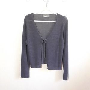 Y2K Drapey Purple Cardigan Sweater, size Large, EUC! Granny, Tie Front, Stretch